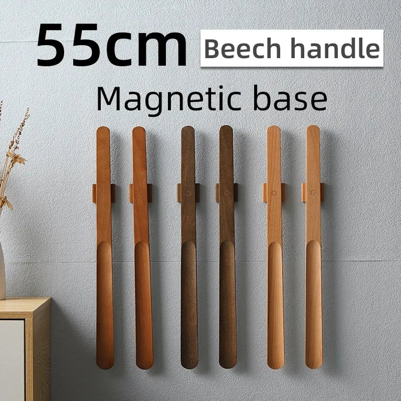 55CM Wooden Long Handle Magnetic Shoehorn Long Shoe Spoon Horn for Shoes Wear Shoe Easier