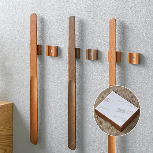 55CM Wooden Long Handle Magnetic Shoehorn Long Shoe Spoon Horn for Shoes Wear Shoe Easier