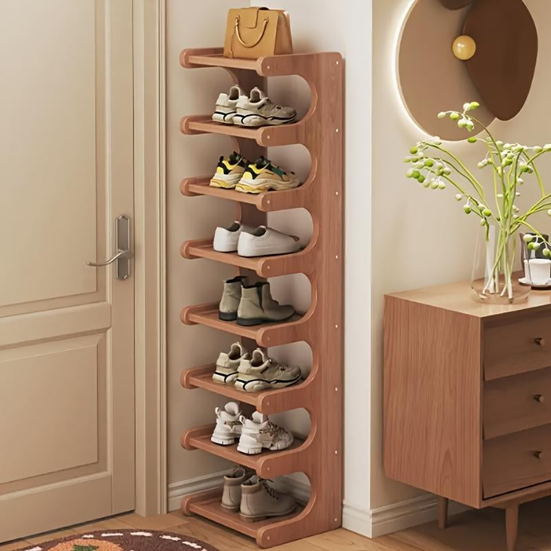 Bamboo Shoe Rack, Multi-Layer Shoe Storage Rack, Space Saving Shoe Organizer, Vertical Shoe Rack, Home Organizer for Entryway, Living Room, Bedroom, Hallway, Shoe Storage System, Shoe Shelf Organizer
