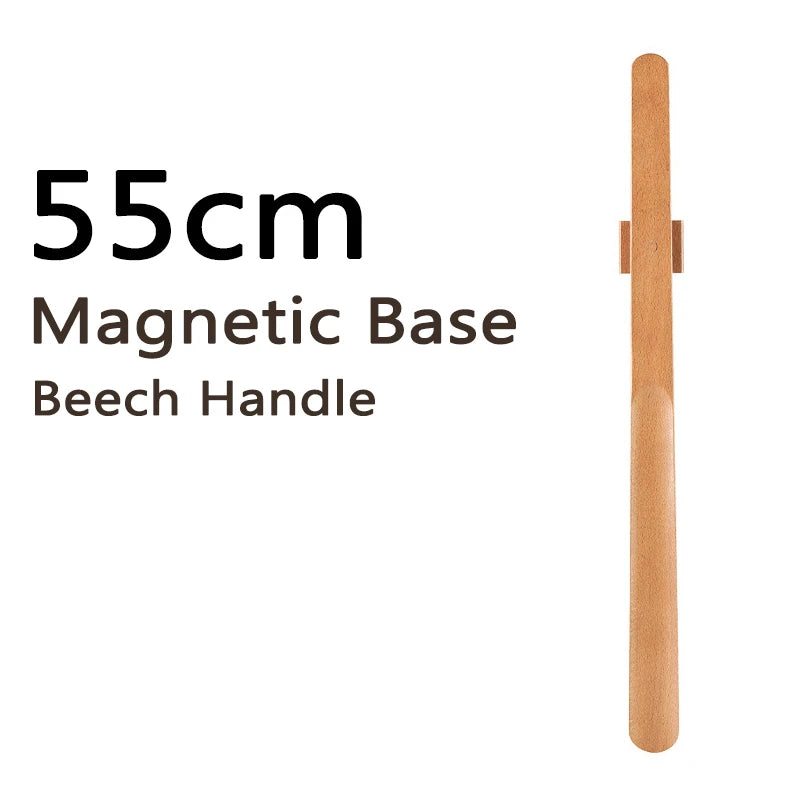 55CM Wooden Long Handle Magnetic Shoehorn Long Shoe Spoon Horn for Shoes Wear Shoe Easier