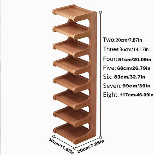 Bamboo Shoe Rack, Multi-Layer Shoe Storage Rack, Space Saving Shoe Organizer, Vertical Shoe Rack, Home Organizer for Entryway, Living Room, Bedroom, Hallway, Shoe Storage System, Shoe Shelf Organizer
