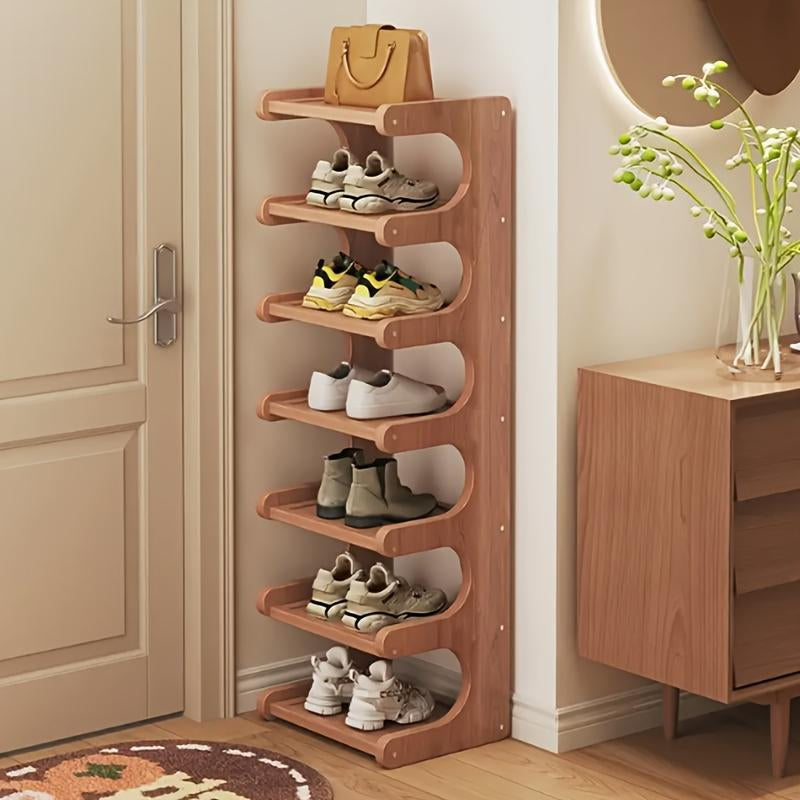 Bamboo Shoe Rack, Multi-Layer Shoe Storage Rack, Space Saving Shoe Organizer, Vertical Shoe Rack, Home Organizer for Entryway, Living Room, Bedroom, Hallway, Shoe Storage System, Shoe Shelf Organizer